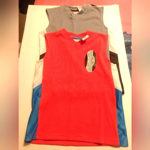 20 Athletic works two boys Grey and Orange Muscle shirts xs (4-5) - Picture 1 of 5